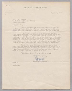 [Letter from Chauncey D. Leake to I. H. Kempner, August 7, 1944]