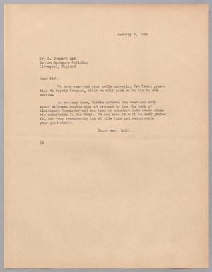 [Letter from I. H. Kempner to E. Stewart Law, January 3, 1944]