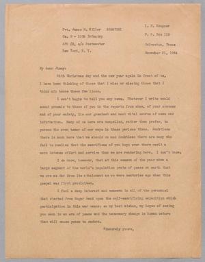 [Letter from I. H. Kempner to Pvt. James M. Miller, December 21, 1944]