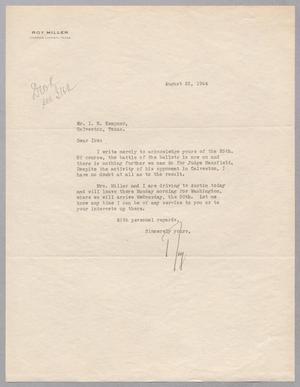 Primary view of object titled '[Letter from Roy Miller to I. H. Kempner, August 26, 1944]'.