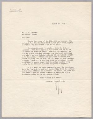 [Letter from Roy Miller to I. H. Kempner, August 15, 1944]