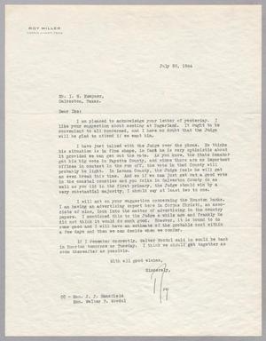 [Letter from Roy Miller to I. H. Kempner, July 30, 1944]
