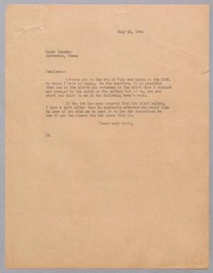[Letter from I. H. Kempner to Model Laundry, July 20, 1944]