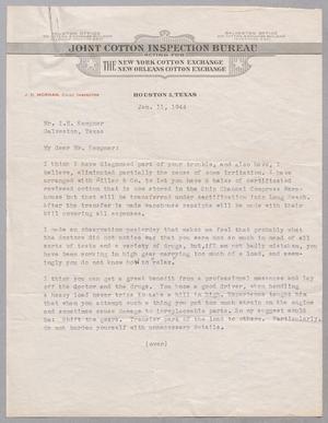 [Letter from J. D. Morhan to I. H. Kempner, January 11, 1944]
