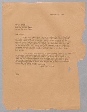 [Letter from Isaac H. Kempner to Ed Adams, December 29, 1945]
