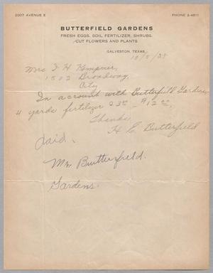[Letter from H. E. Butterfield to I. H. Kempner, October 5, 1945]