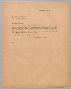 [Letter from Isaac H. Kempner to A. L. Bullard, September 24, 1945]