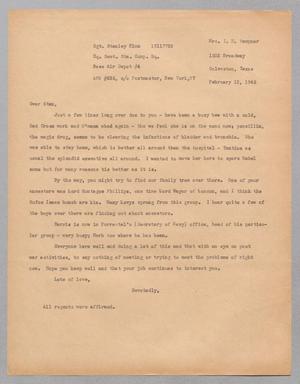 [Letter from Henrietta Leonora Kempner to Sgt. Stanley Blum, February 12, 1945]