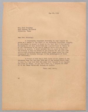 [Letter from I. H. Kempner to Anne Brindley, May 19, 1945]
