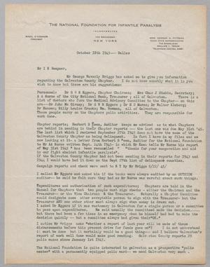[Letter from Mrs. George H. Pittman to I. H. Kempner, October 18, 1945]
