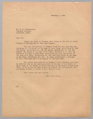 [Letter from I. H. Kempner to E. R. Cheesborough, December 3, 1945]