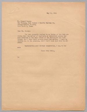 [Letter from I. H. Kempner to Howard Brooks, May 31, 1945]