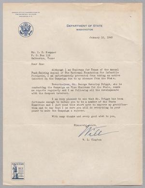 [Letter from W. L. Clayton to I. H. Kempner, January 10, 1945]