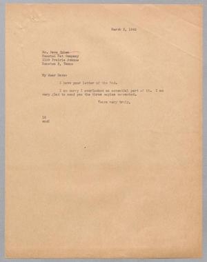 [Letter from I. H. Kempner to Dave Cohen, March 3, 1945]
