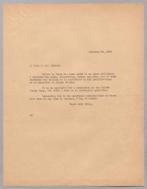 [Letter from I. H. Kempner, February 28, 1945]
