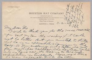 [Letter from Dave Cohen to I. H. Kempner, March 2, 1945]