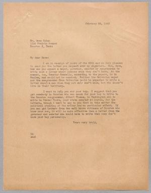 [Letter from Isaac H. Kempner to Dave Cohen, February 28, 1945]