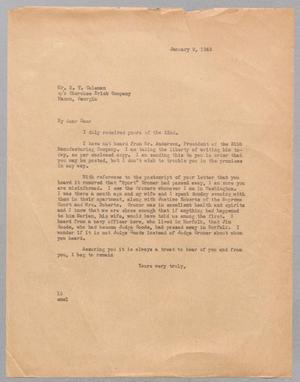 [Letter from I. H. Kempner to S. T. Coleman, January 9, 1945]