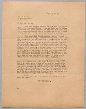 [Letter from I. H. Kempner to Marguerite Donovan, February 27, 1945]