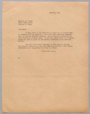 [Letter from Isaac H. Kempner to Eastern Air Lines, June 29, 1945]
