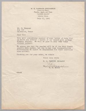 [Letter from R. E. Moore to Isaac H. Kempner, July 23, 1945]