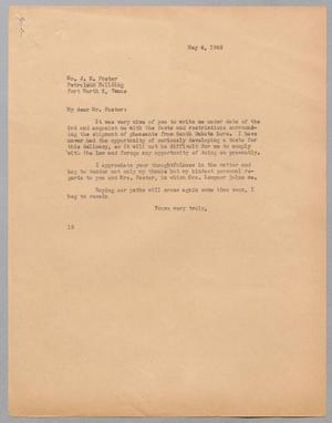 [Letter from I. H. Kempner to J. E. Foster, May 4, 1945]