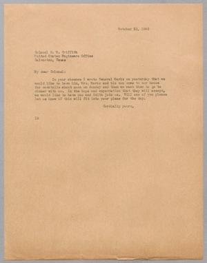 [Letter from I. H. Kempner to Colonel D. W. Griffith, October 25, 1945]
