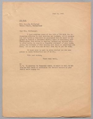 [Letter from Isaac H. Kempner to Augusta Goldberger, June 12, 1945]