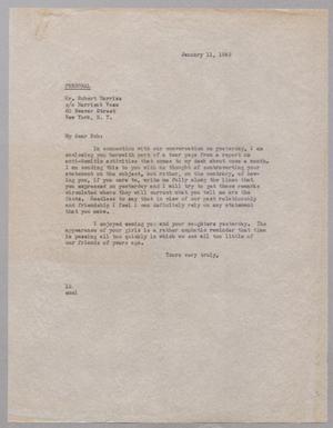 [Letter from I. H. Kempner to Robert Harriss, January 11, 1945]