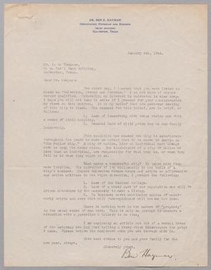 [Letter from Dr. Ben E. Hayman to I. H. Kempner, January 4, 1944]