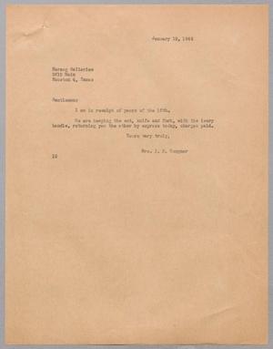 [Letter from Isaac H. Kempner to Herzog Galleries, January 19, 1945]