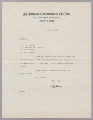 [Letter from Adrian C. Israel to I. H. Kempner, June 4, 1945]