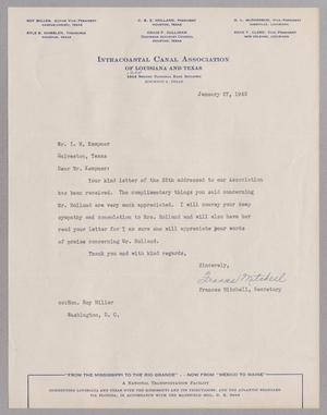 [Letter from Frances Mitchell to Isaac H. Kempner, January 27, 1945]