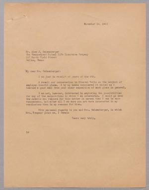 [Letter from I. H. Kempner to Alex J. Geisenberger, November 10, 1945]