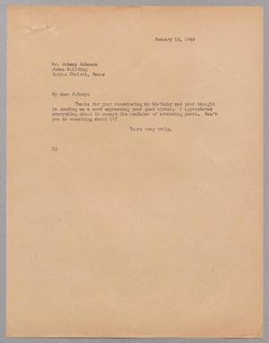 [Letter from Isaac H. Kempner to Johnny John, January 18, 1945]