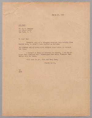[Letter from I. H. Kempner to Daniel W. Kempner, March 20, 1945]