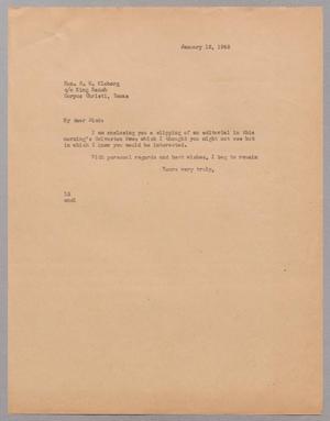 [Letter from Isaac Herbert Kempner to R. M. Kleberg, January 12, 1945]