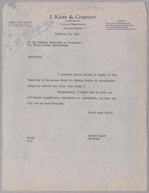 [Letter from Robert Mayer to the Texas Cotton Association, February 19, 1945]