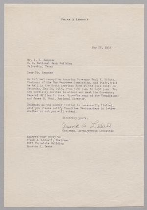 [Letter from Frank A. Liddell to I. H. Kempner, May 22, 1945]