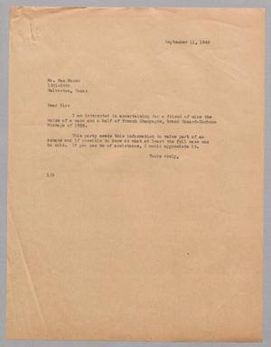 Primary view of object titled '[Letter from I. H. Kempner to Sam Maceo, September 11, 1945]'.