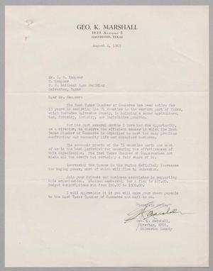 [Letter from George K. Marshall to Isaac H. Kempner, August 4, 1945]