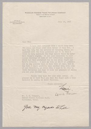 [Letter from Lewis Pierson to I. H. Kempner, July 16, 1945]