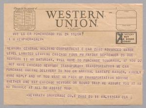 [Telegram from Meinrath Brokerage Co. to I.H. Kempner, September 23, 1945]