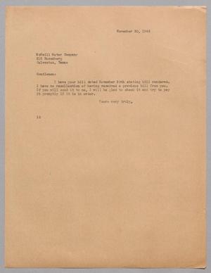 [Letter from Isaac H. Kempner to the McNeill Motor Company, November 30, 1945]