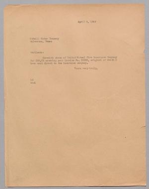 [Letter from Isaac H. Kempner to the McNeill Motor Company, April 9, 1945]