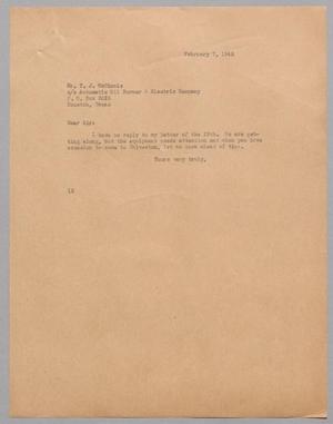 [Letter from Isaac H. Kempner to Thomas J. McGinnis, February 7, 1945]