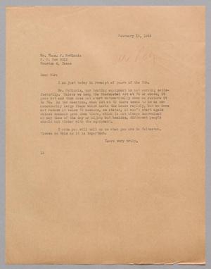 [Letter from Isaac H. Kempner to Thomas J. McGinnis, February 10, 1945]