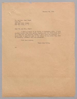 [Letter from I. H. Kempner to Mr. and Mrs. Karl Meyer, January 28, 1945]