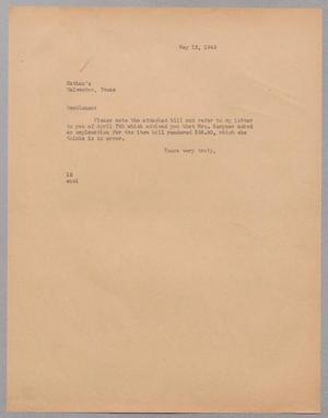 [Letter from I. H. Kempner to Nathan's, May 12, 1945]