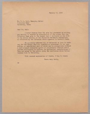 [Letter from I. H. Kempner to E. L. Wall, January 17, 1945]